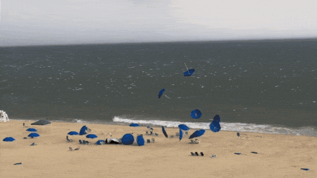 Beach Tent Vs Beach Umbrella Flies Away