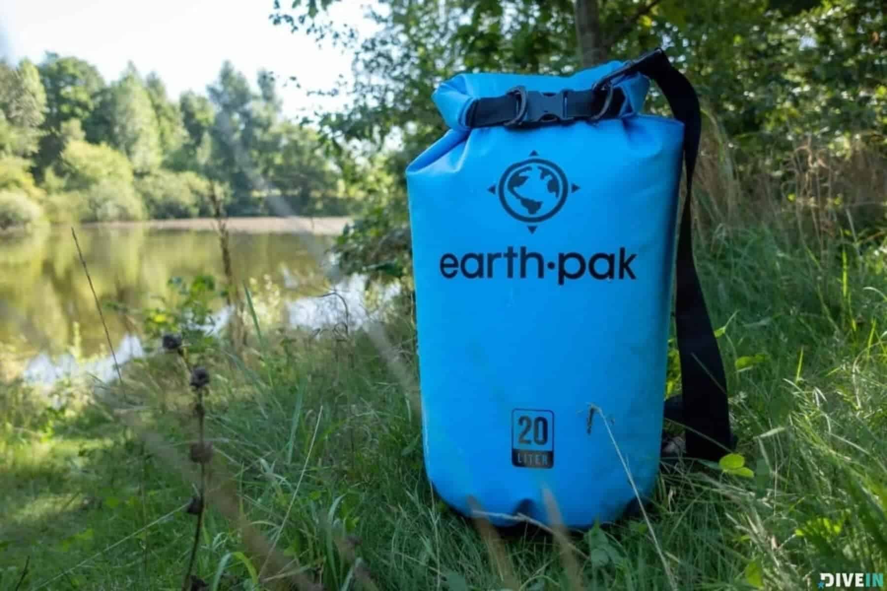 Earth Pak Original Waterproof in blue close up.