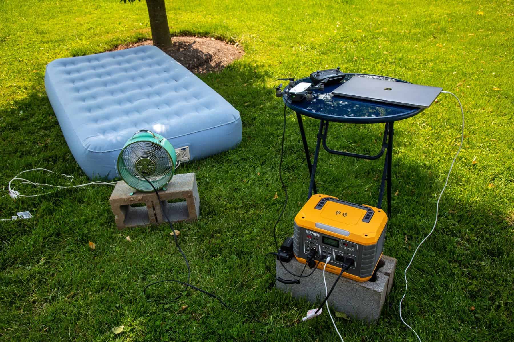 Fjdynamics Mp500 Portable Power Station Testing On Park With Bed