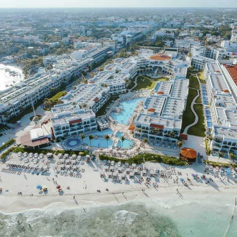 Hilton Playa Del Carmen Aerial View With Beach