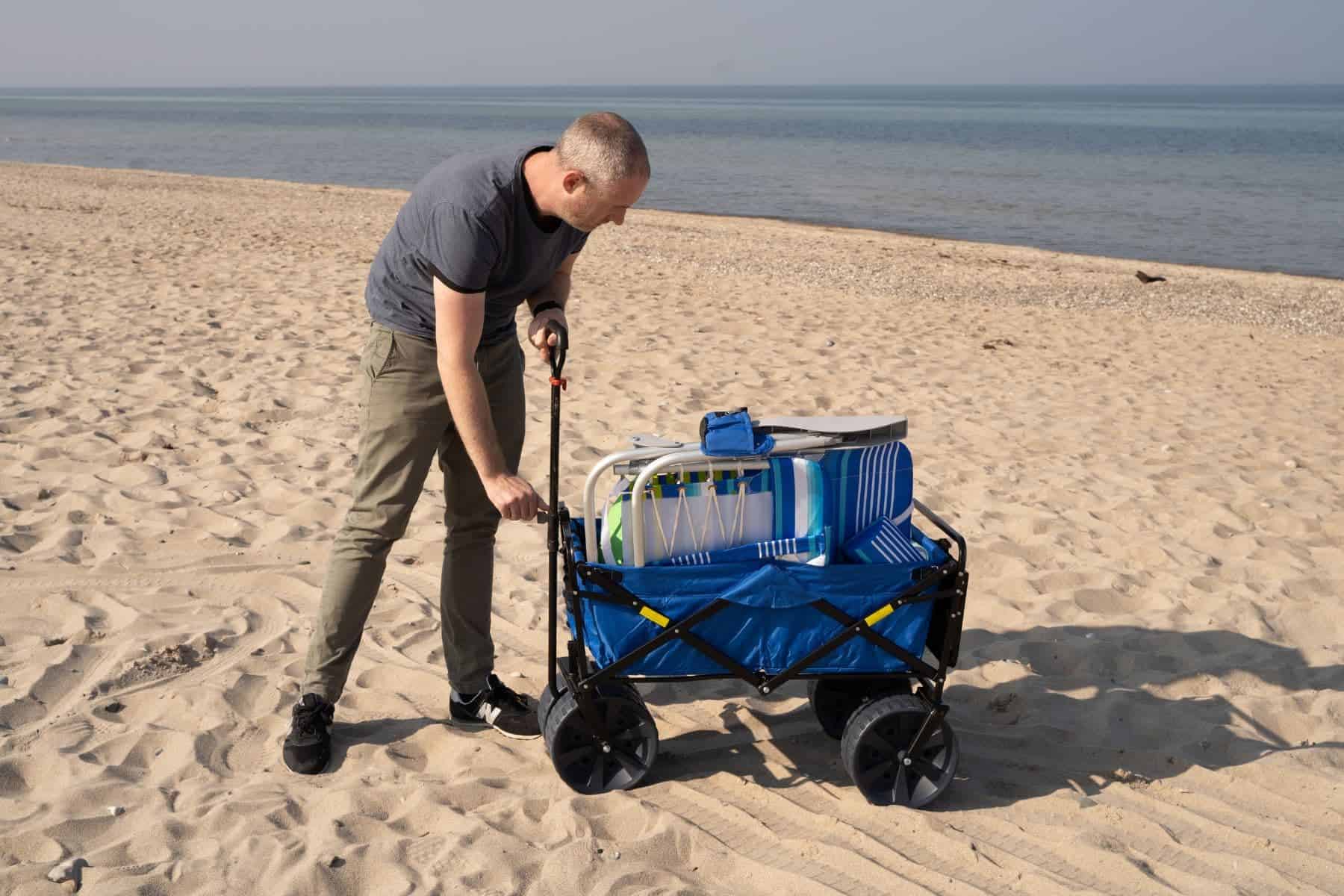how to adjust mac sports collapsible beach wagon handle