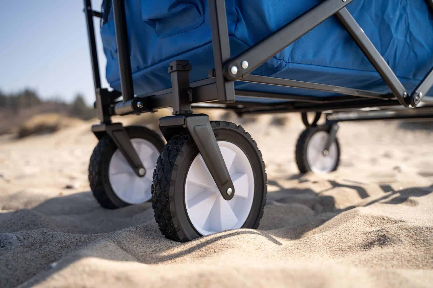 mac sports heavy duty wheels in sand close up