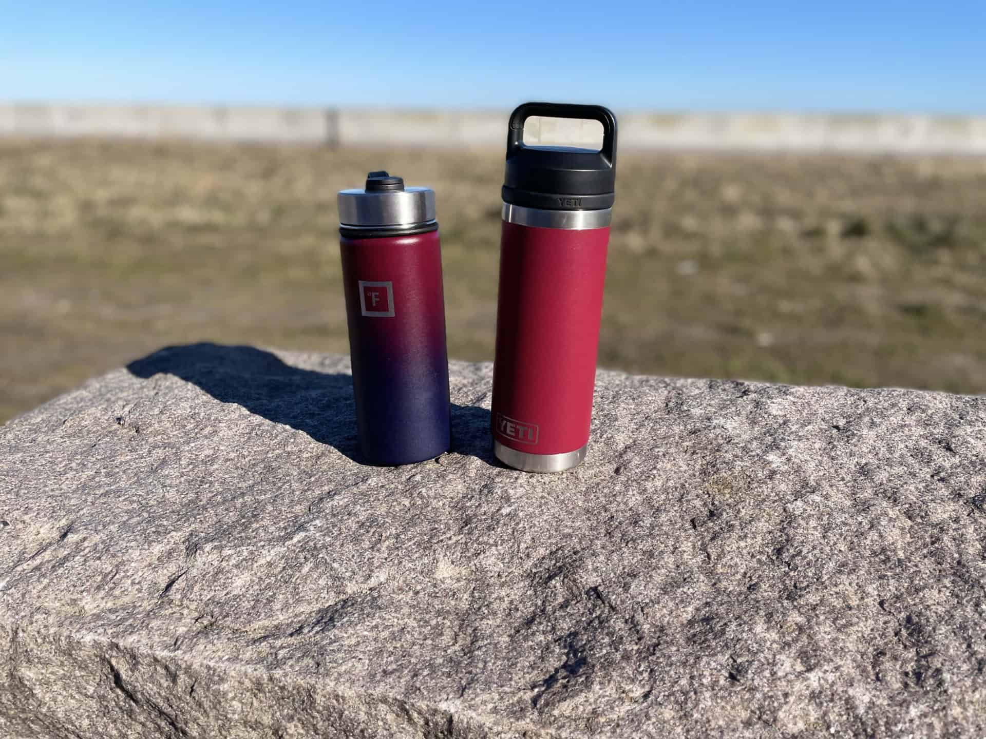 Yeti Rambler vs Iron Flask: The Yeti's grip lid and overall quality give it the edge in the head to head battle.